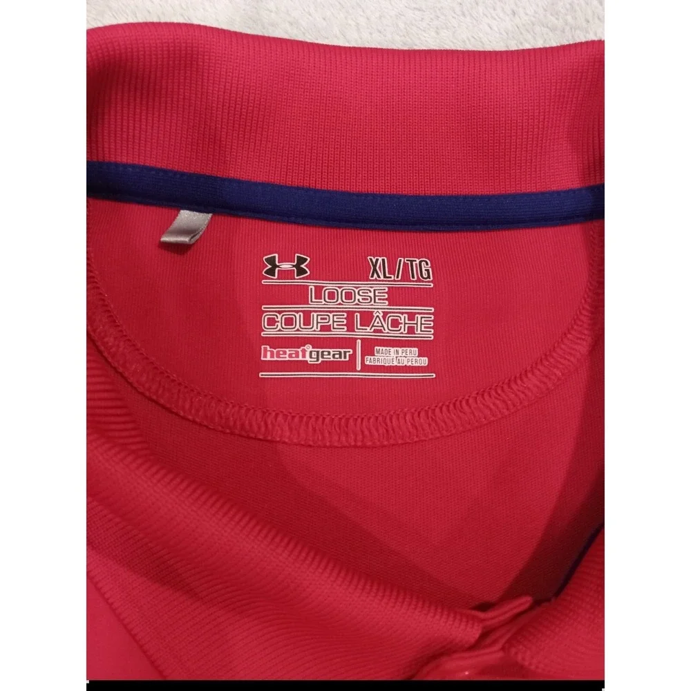 2 Under Armour Mens Heatgear Polo Golf Short Sleeve Shirts‎ XL Red